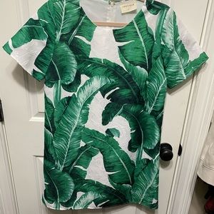 Fun palm print dress! Lined and size large. Worn once!